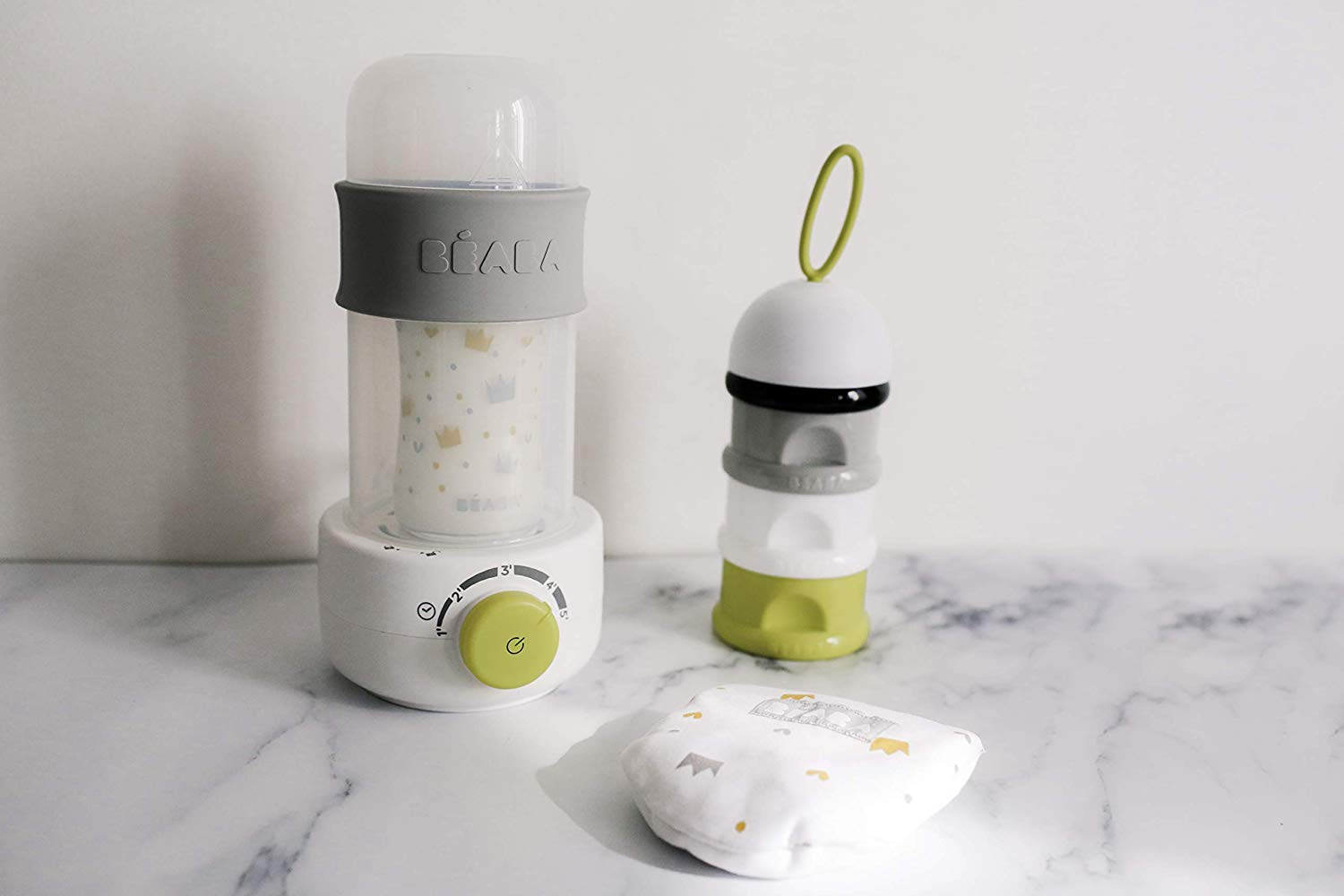 BÉABA Chauffe-Biberon Vapeur Baby Milk Second, Néon