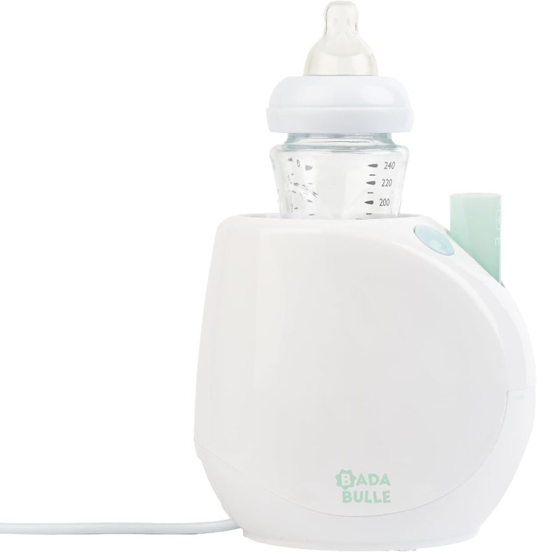 Badabulle Chauffe Biberon Easy(+), Chauffe Biberons et Petits Pots Rapide a la Vapeur, Utilisation Maison, Universel avec Anneau d'Adaptation, Dosette et Panier