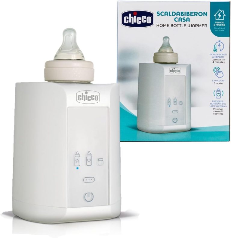 Chicco Chauffe-biberon et chauffe-repas, Avec 3 Programmes et Arrêt Automatique, Compatible avec la plupart des Biberons, Aussi pour les pots, 14 x 14 x 17,5 cm, 481 grammes, Blanc
